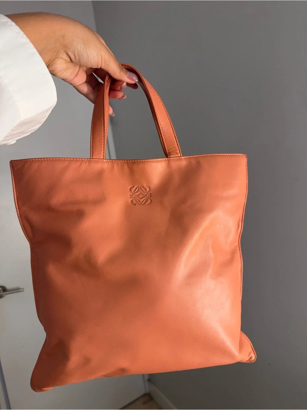 Loewe Coral Pink Leather Tote